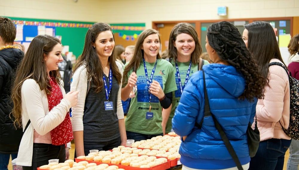 Community School PTO event with parents and teachers